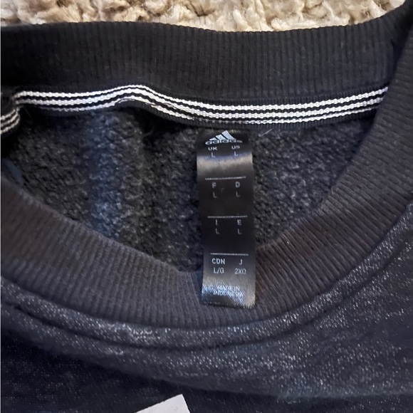 Dark Gray Adidas Hoodie Multilingual - Picture 2 of 2